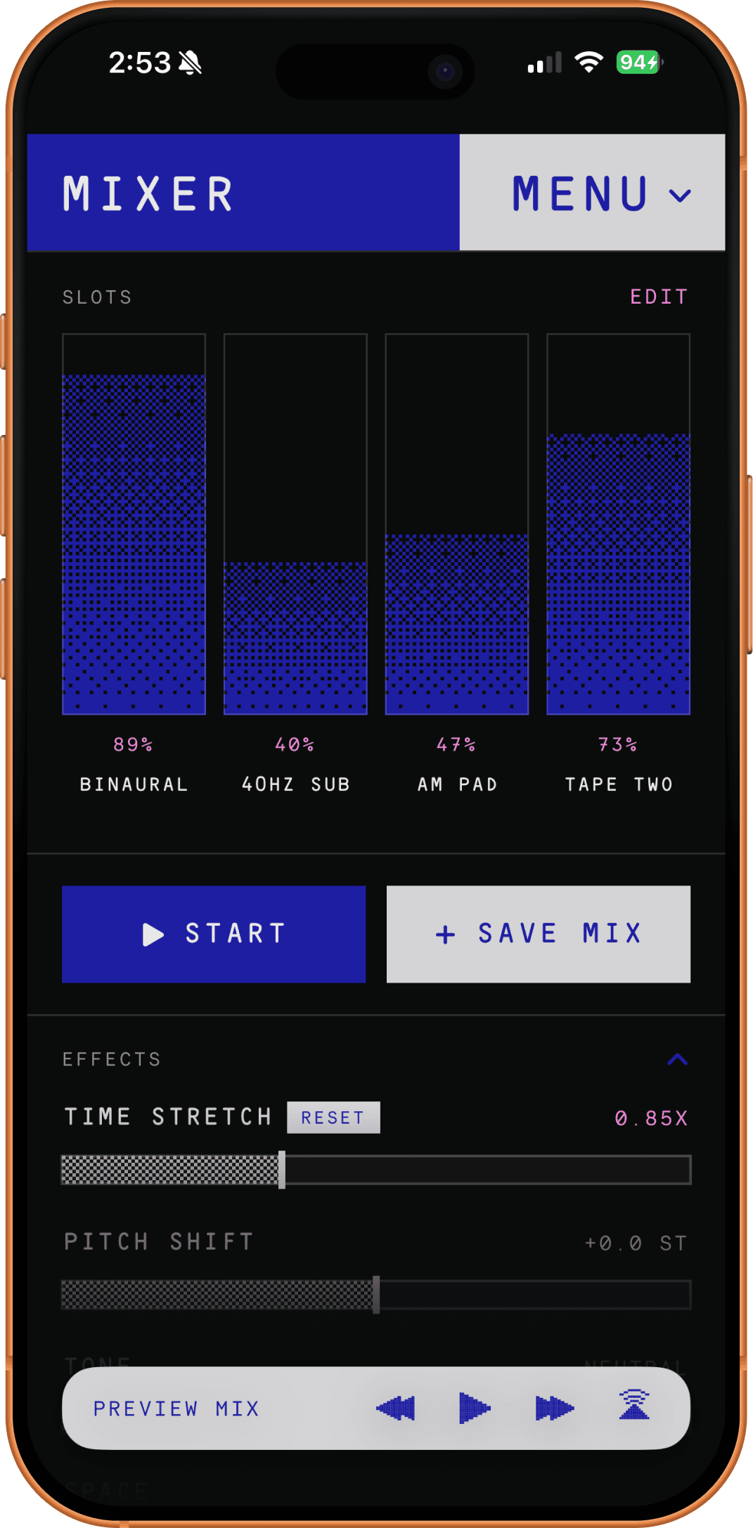 Drones 4-track mixer